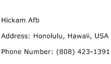 Hickam Afb Address Contact Number