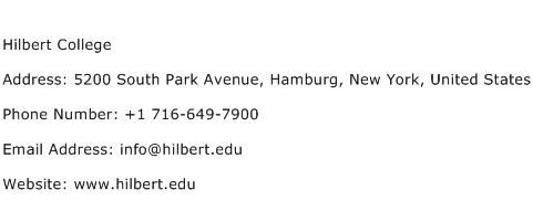 Hilbert College Address Contact Number