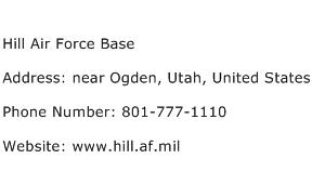 Hill Air Force Base Address Contact Number
