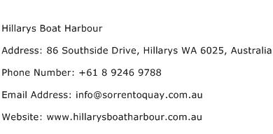 Hillarys Boat Harbour Address Contact Number