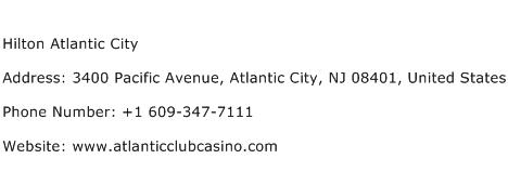 Hilton Atlantic City Address Contact Number