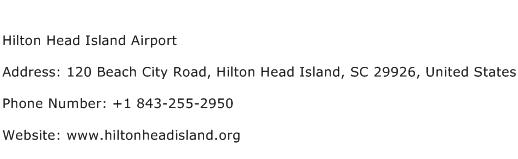 Hilton Head Island Airport Address Contact Number