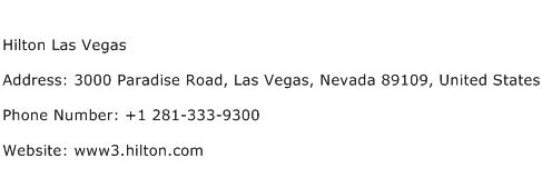 Hilton Las Vegas Address Contact Number