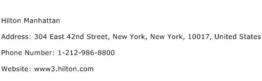Hilton Manhattan Address Contact Number