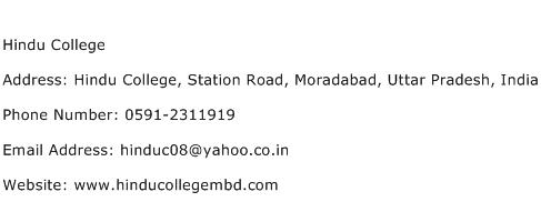 Hindu College Address Contact Number