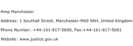 Hmp Manchester Address Contact Number