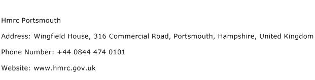 Hmrc Portsmouth Address Contact Number