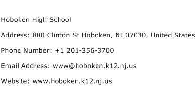 Hoboken High School Address Contact Number