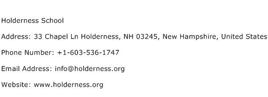 Holderness School Address Contact Number