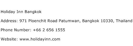 Holiday Inn Bangkok Address Contact Number