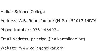 Holkar Science College Address Contact Number
