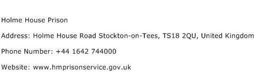Holme House Prison Address Contact Number