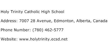 Holy Trinity Catholic High School Address Contact Number