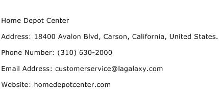 Home Depot Center Address Contact Number