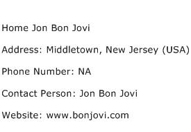 Home Jon Bon Jovi Address Contact Number