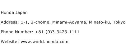 Honda Japan Address Contact Number