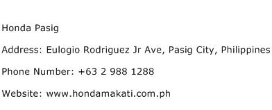 Honda Pasig Address Contact Number