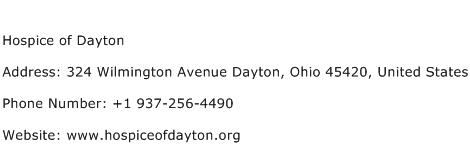 Hospice of Dayton Address Contact Number