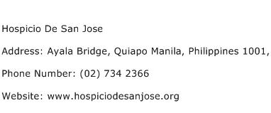 Hospicio De San Jose Address Contact Number