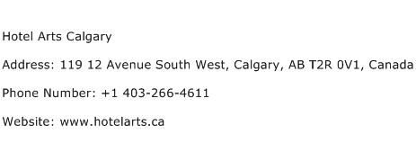 Hotel Arts Calgary Address Contact Number
