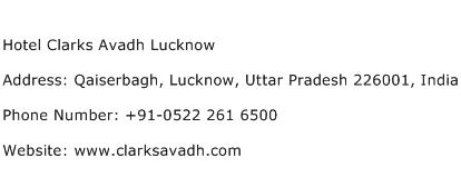 Hotel Clarks Avadh Lucknow Address Contact Number