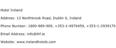 Hotel Ireland Address Contact Number