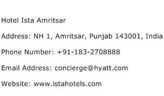 Hotel Ista Amritsar Address Contact Number
