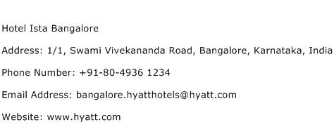 Hotel Ista Bangalore Address Contact Number