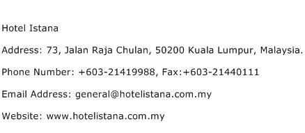 Hotel Istana Address Contact Number