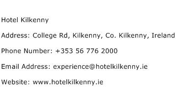 Hotel Kilkenny Address Contact Number