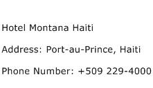 Hotel Montana Haiti Address Contact Number