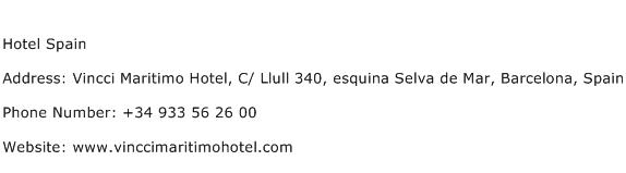 Hotel Spain Address Contact Number
