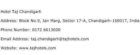 Hotel Taj Chandigarh Address Contact Number