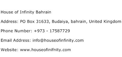 House of Infinity Bahrain Address Contact Number