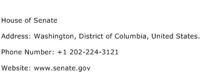 House of Senate Address Contact Number