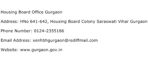 Housing Board Office Gurgaon Address Contact Number