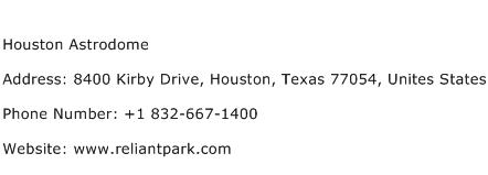 Houston Astrodome Address Contact Number
