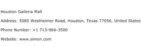 Houston Galleria Mall Address Contact Number