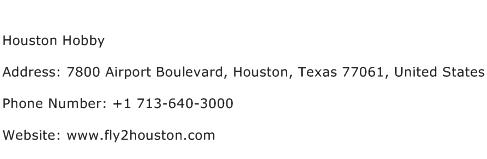 Houston Hobby Address Contact Number