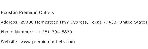 Houston Premium Outlets Address Contact Number