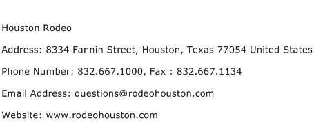 Houston Rodeo Address Contact Number