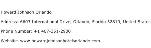 Howard Johnson Orlando Address Contact Number