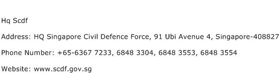 Hq Scdf Address Contact Number