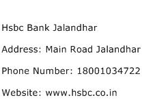 Hsbc Bank Jalandhar Address Contact Number