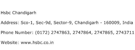 Hsbc Chandigarh Address Contact Number