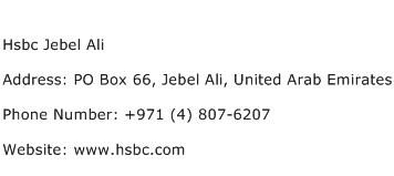 Hsbc Jebel Ali Address Contact Number