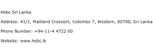 Hsbc Sri Lanka Address Contact Number