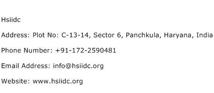 Hsiidc Address Contact Number