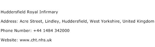 Huddersfield Royal Infirmary Address Contact Number