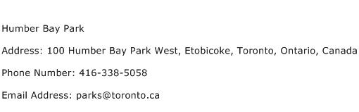 Humber Bay Park Address Contact Number
